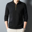Long Sleeve Zipper And Lapel Casual Stand Collar Bottoming T-shirt