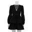 Autumn Puff Sleeve A line Black Dress 4