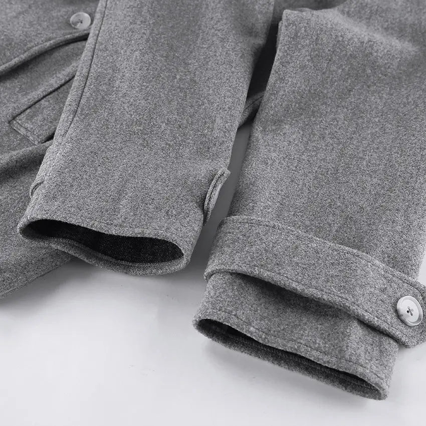 Autumn Winter Casual Laid Back All Match Mid Length Woolen Women Blazer 7 - Ladoj