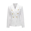 Autumn Winter Fashion Short Double Breasted Coat Blazer - Ladoj White