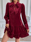 Velvet dress banquet evening elegant short skirt Red