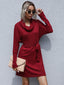 Woman's Knitted Sweater Dress Red