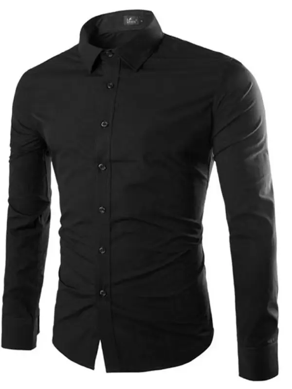 Casual lapel non-iron long-sleeved shirt - Ladoj