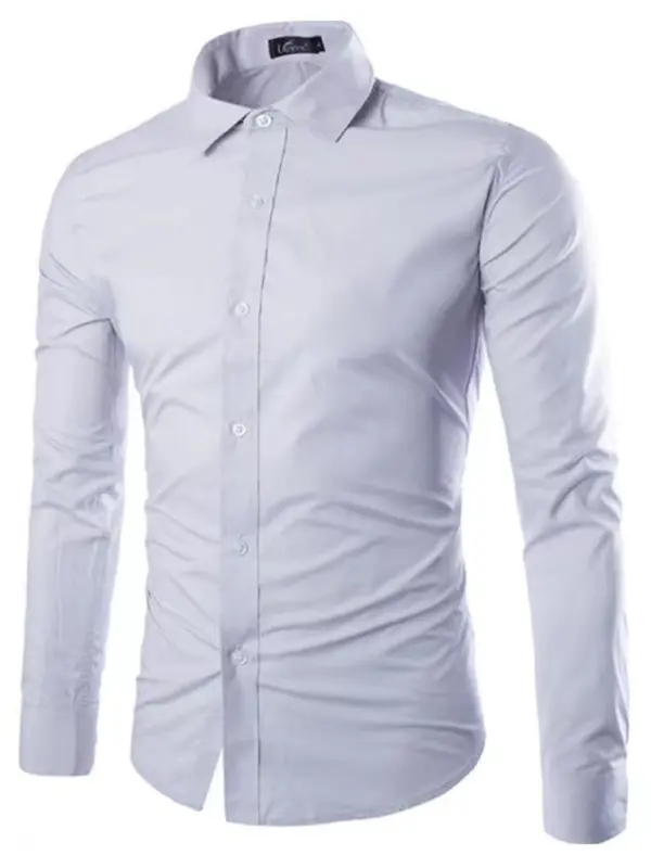 Casual lapel non-iron long-sleeved shirt - Ladoj