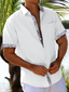 Men's Vacation Short Sleeve Contrast Lapel Shirt - Ladoj