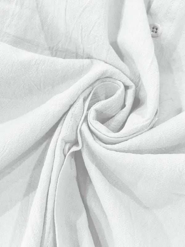 Linen long-sleeved stand-up collar breathable casual men's shirt - Ladoj