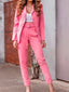 Women's Lapel Collar Blazer and Pants Set - Ladoj