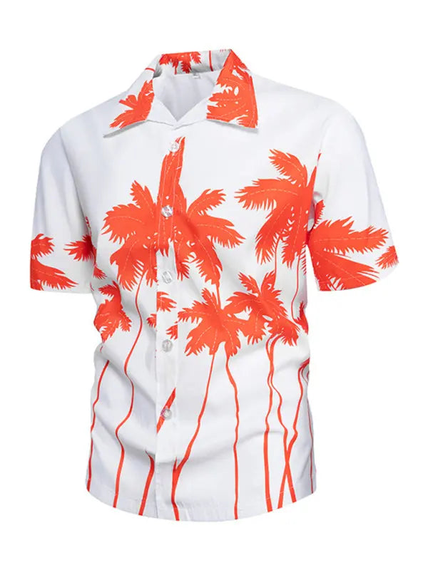 Hawaiian short-sleeved shirt men's beach seaside - Ladoj