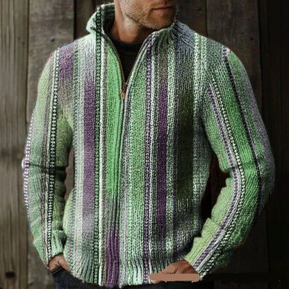 Mens Casual 3D Printed Christmas Zip-Up Jacket