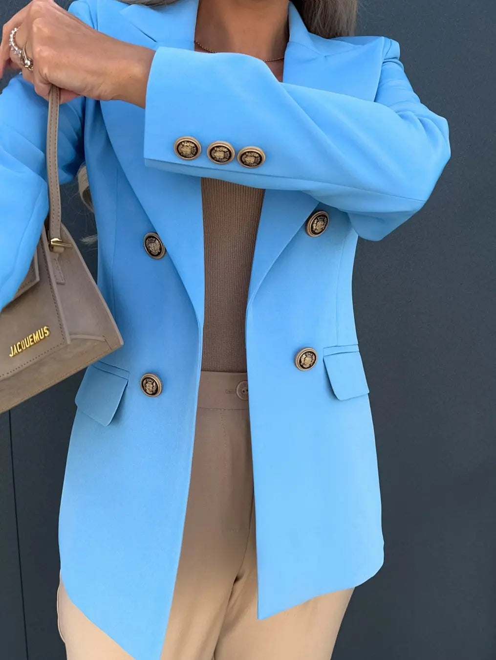 New Double Breasted Fashion Blazer Jacket - Ladoj