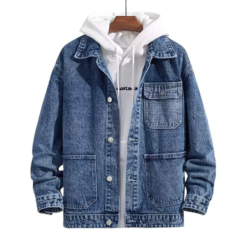 Spring New Arrival Mens Workwear Hooded Denim Jacket Coats Secondary image