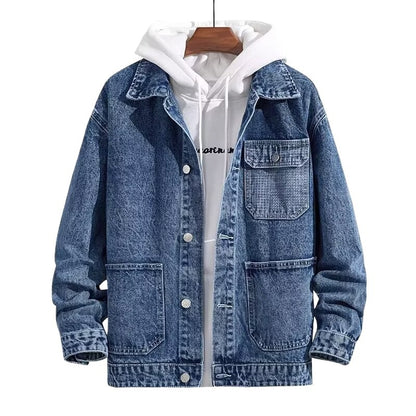 Spring New Arrival Mens Workwear Hooded Denim Jacket Coats