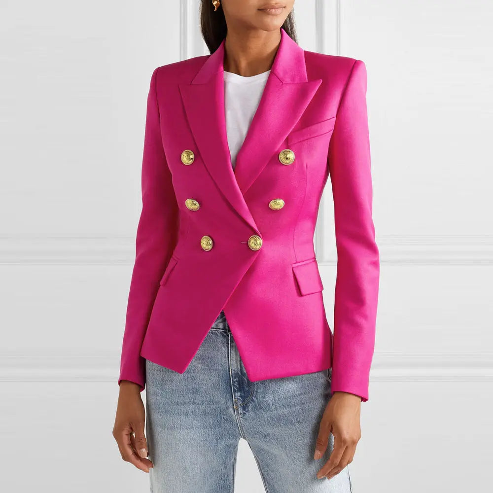 Autumn Winter Fashion Short Double Breasted Coat Blazer - Ladoj