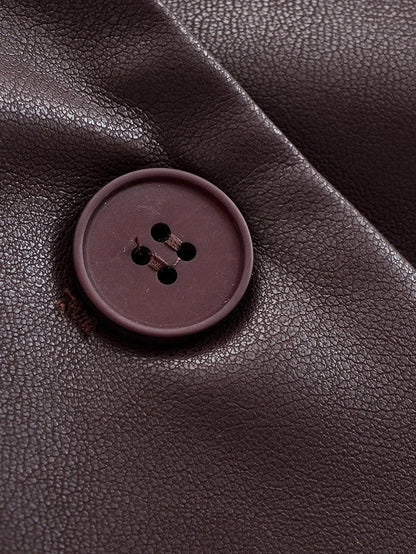 Leather  Retro Loose Casual Elegant Blazer - Ladoj