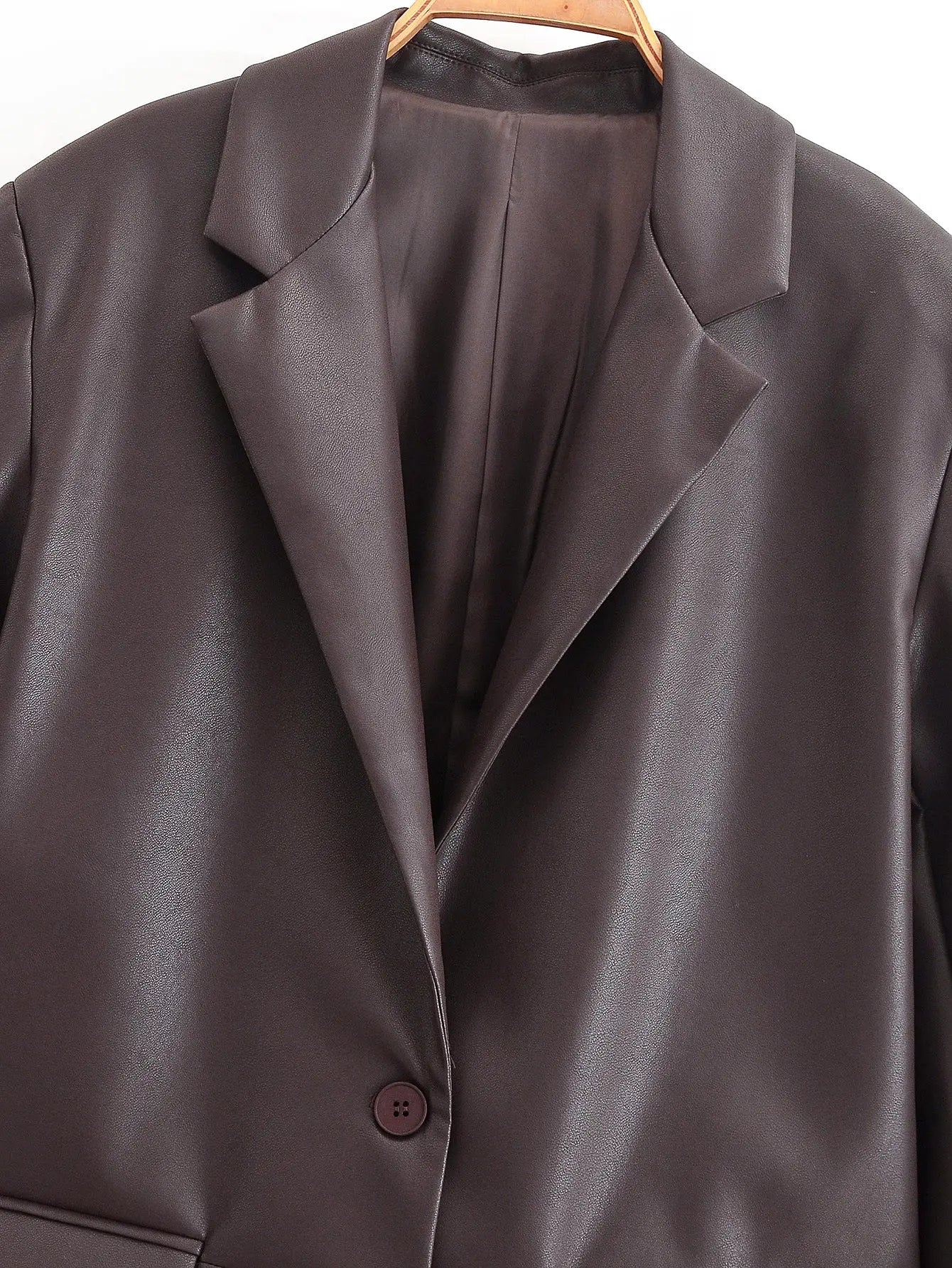 Leather  Retro Loose Casual Elegant Blazer - Ladoj