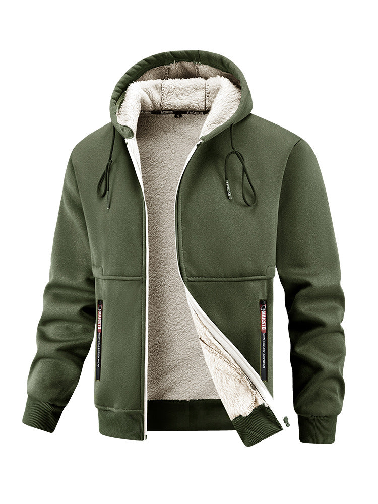 Mens Thickened Winter Outdoor Lambswool Jacket Secondary image