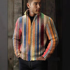 Mens Casual 3D Printed Christmas Zip-Up Jacket