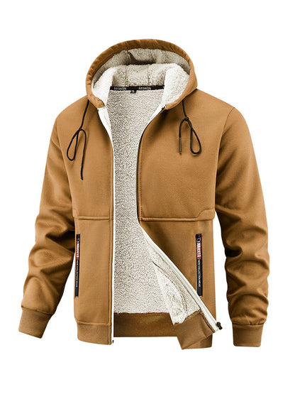Mens Thickened Winter Outdoor Lambswool Jacket