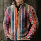 Mens Casual 3D Printed Christmas Zip-Up Jacket