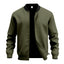 Mens American Retro Minimalist Zip Up Stand Up Collar Jacket