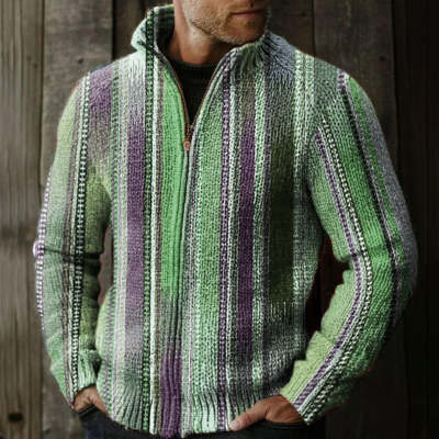 Mens Casual 3D Printed Christmas Zip-Up Jacket