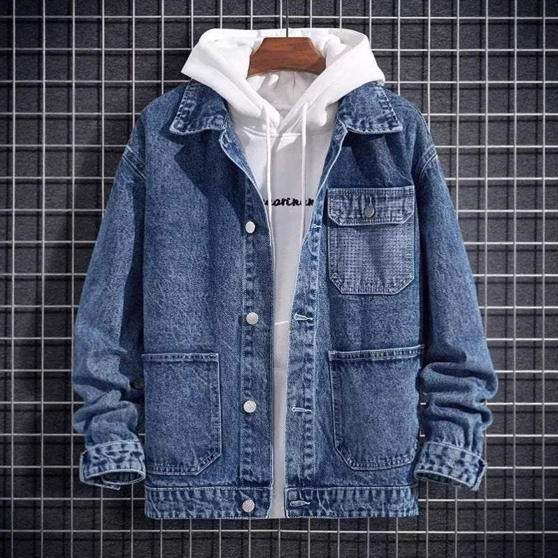 Spring New Arrival Mens Workwear Hooded Denim Jacket Coats