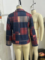 Plaid Retro Warm Coat Autumn And Winter Stand Collar - Ladoj