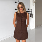 Autumn Cotton Sleeveless Vest Dress