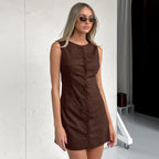 Autumn Cotton Sleeveless Vest Dress 4