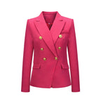 Autumn Winter Fashion Short Double Breasted Coat Blazer - Coral Red