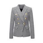 Autumn Winter Fashion Short Double Breasted Coat Blazer - Multi
