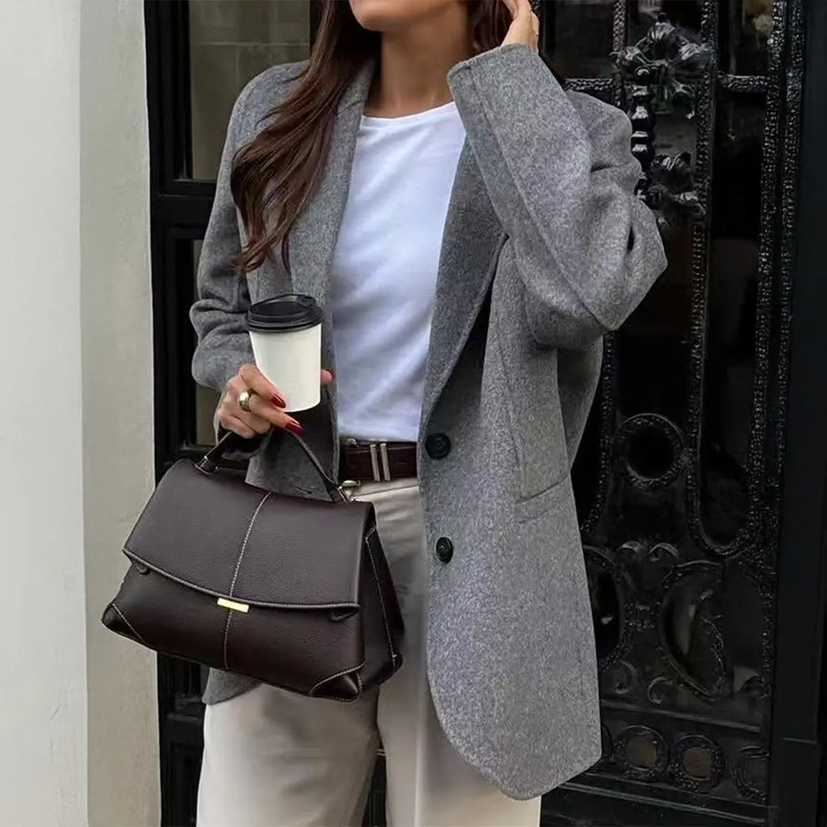 Casual Advanced Solid Color Blazer - Ladoj Image principale du produit