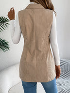 Casual Single Breasted Blazers Collar Corduroy Vest Coat - Ladoj2