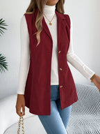 Casual Single Breasted Blazers Collar Corduroy Vest Coat - Ladoj6