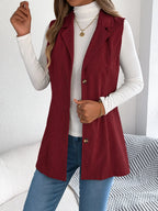 Casual Single Breasted Blazers Collar Corduroy Vest Coat - Ladoj 9
