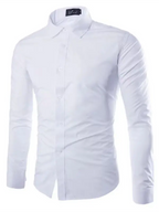 Casual lapel non-iron long-sleeved shirt White