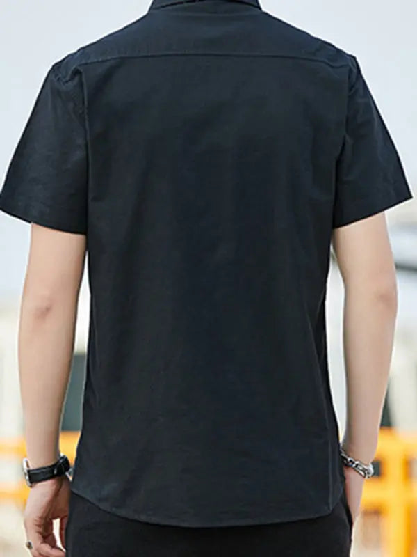 Casual short-sleeved shirt youthful fashion double pockets 2