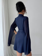 Elegant long-sleeved tie dress Champlain color 3