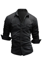 Lapel Collar Solid Men's Shirt - Ladoj 2