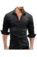 Lapel Collar Solid Men's Shirt - Ladoj 6