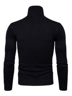 Lapel collar all-match wool men's thick bottoming knitted sweater Blak