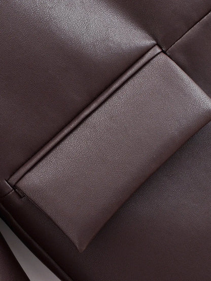 Leather  Retro Loose Casual Elegant Blazer - Ladoj 7