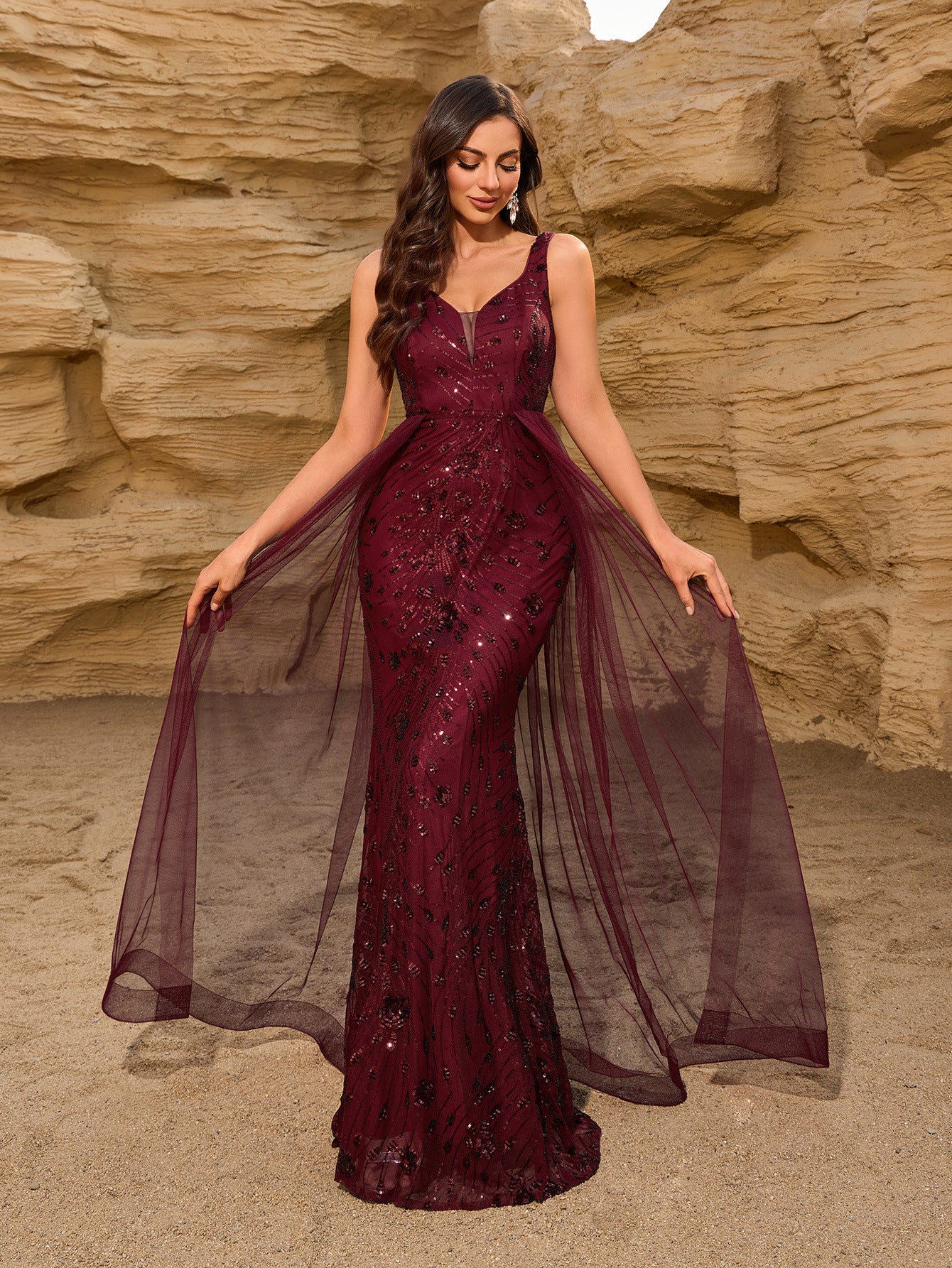 Mermaid Dress Classic Wine Red Party Dress Secondary image