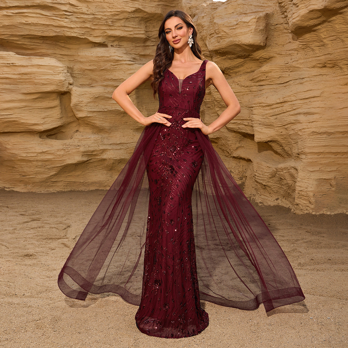 Mermaid Dress Classic Wine Red Party Dress Main image