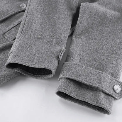 Autumn Winter Casual Laid Back All Match Mid Length Woolen Women Blazer - Ladoj