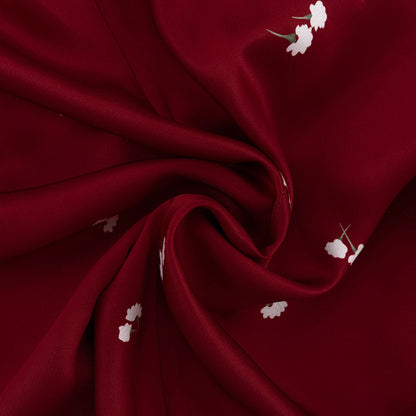 Printed Satin Women  Elegant Waist Tight Dress