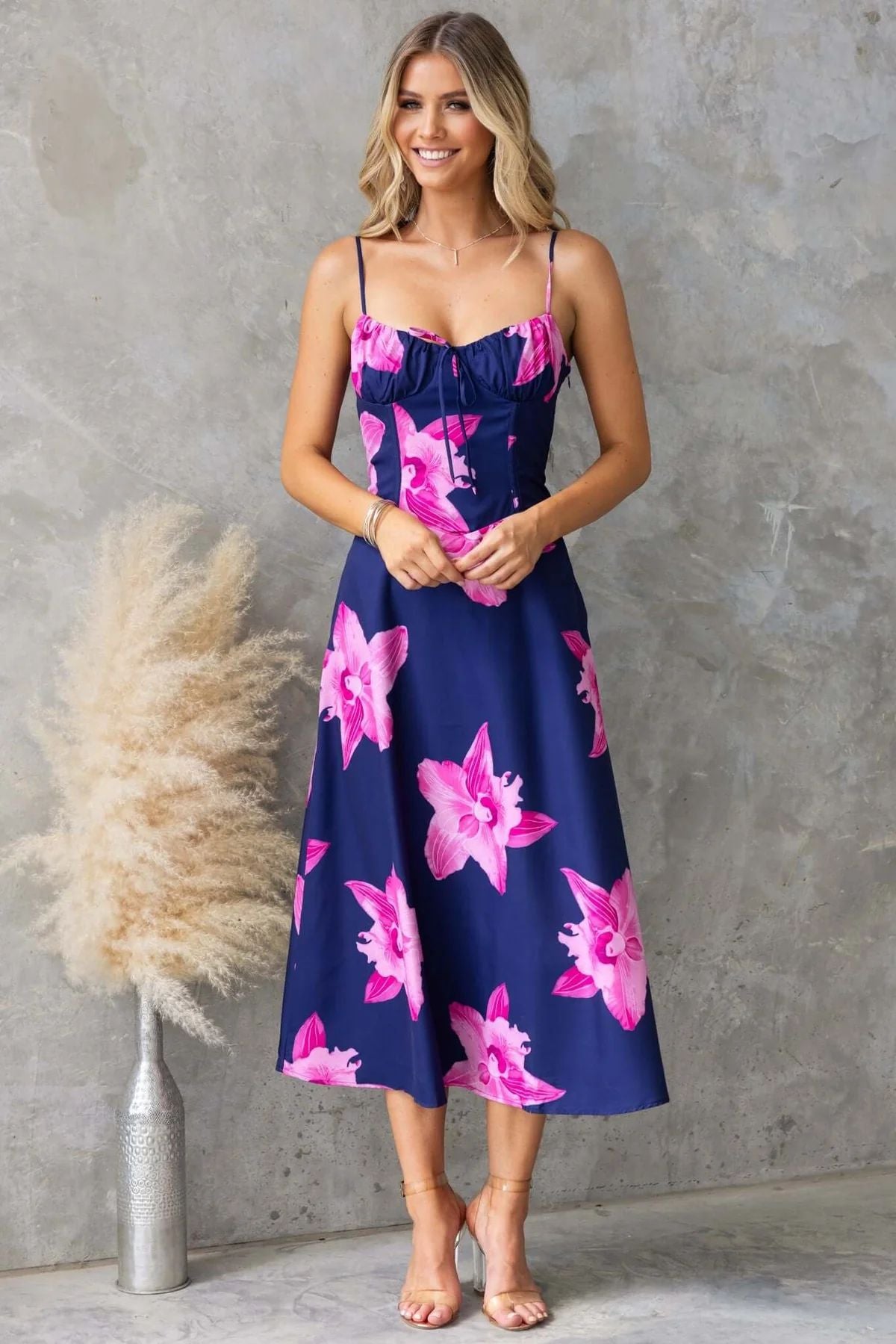 Summer Printed Slim Fit Suspenders Dress