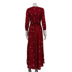 Printed Satin Women  Elegant Waist Tight Dress