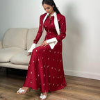 Printed Satin Women  Elegant Waist Tight Dress