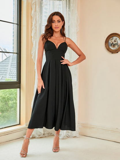 Spring And Summer New Suspenders Swing Dress